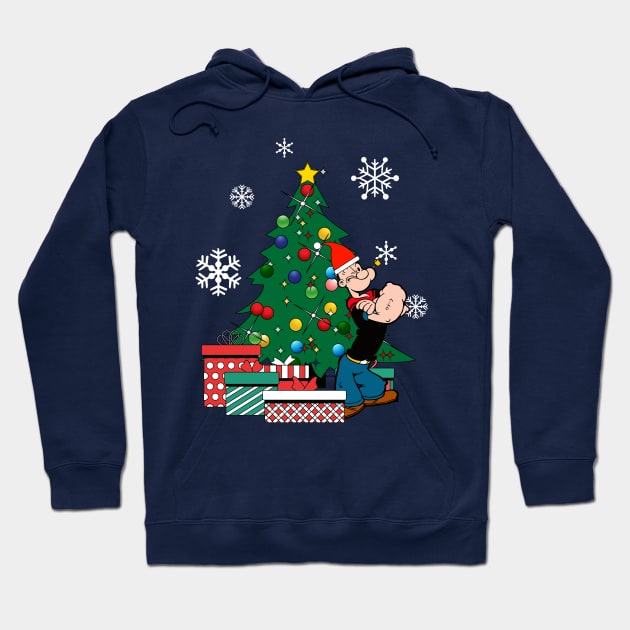 Popeye Around The Christmas Tree Hoodie by Nova5